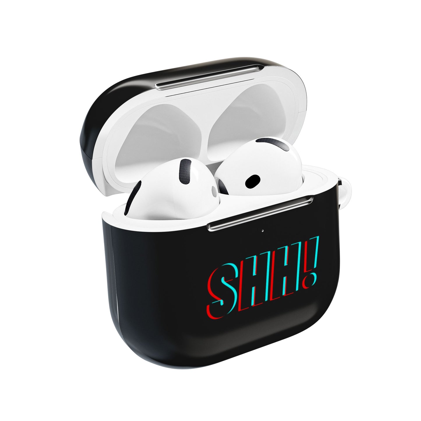 AirPod Case — 'SHH!' Retro 3D Text Silicone Cover