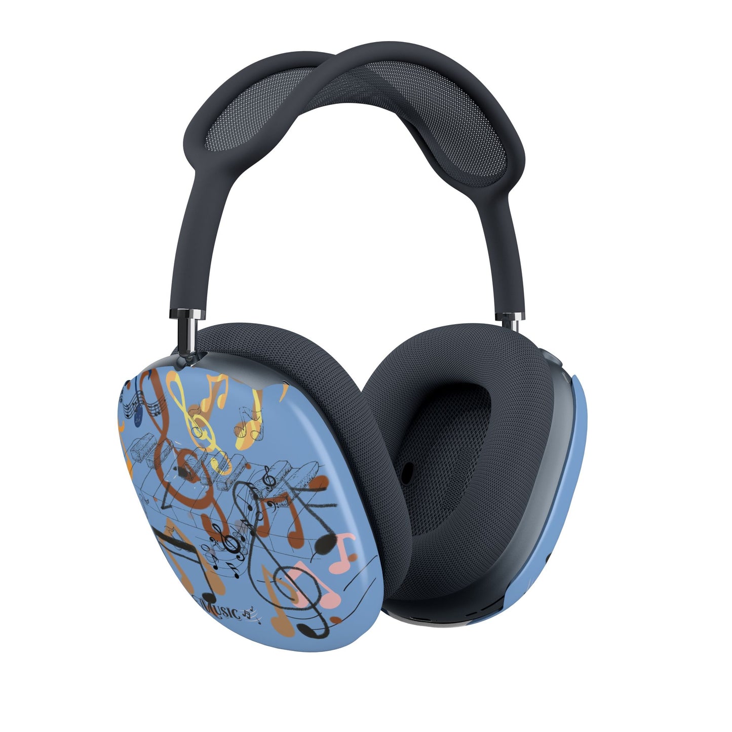AirPods Max Case — Blue Music Notes Decorative Shell