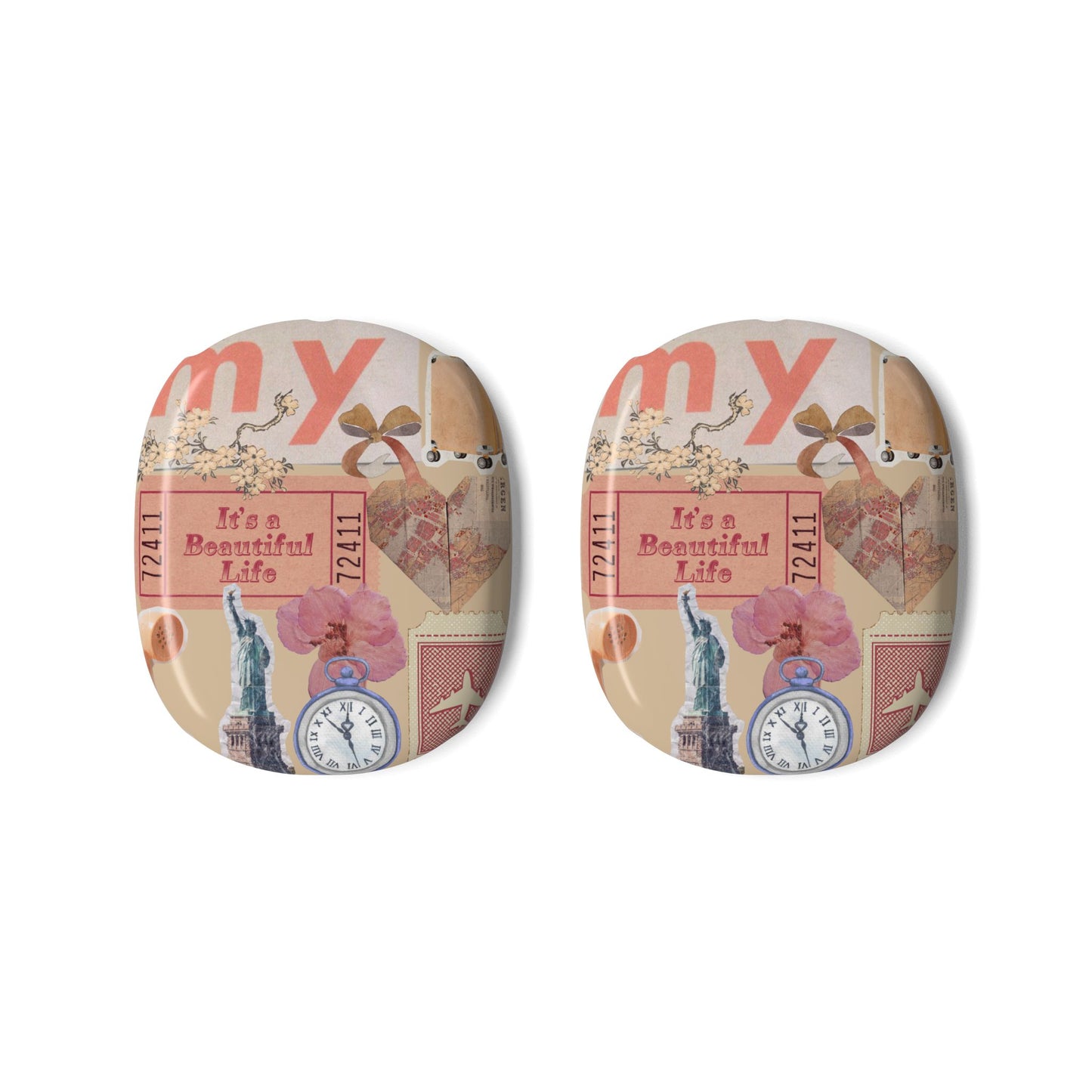 AirPod Max Case — Vintage Collage "It's a Beautiful Life" Design