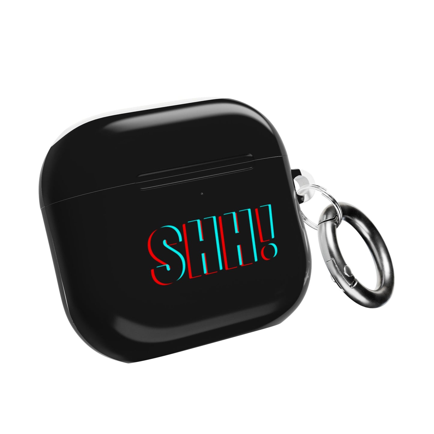 AirPod Case — 'SHH!' Retro 3D Text Silicone Cover