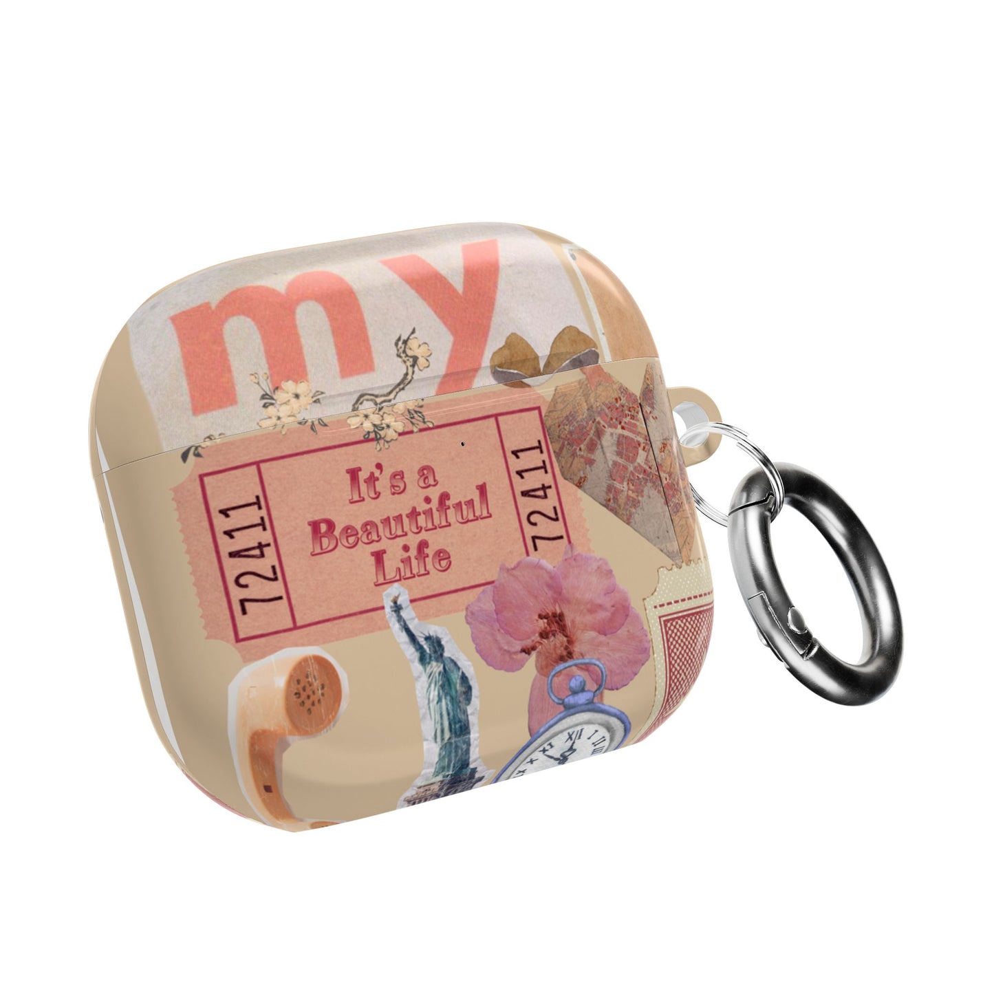 AirPod Case — "It's a Beautiful Life" Vintage Collage Protective Cover