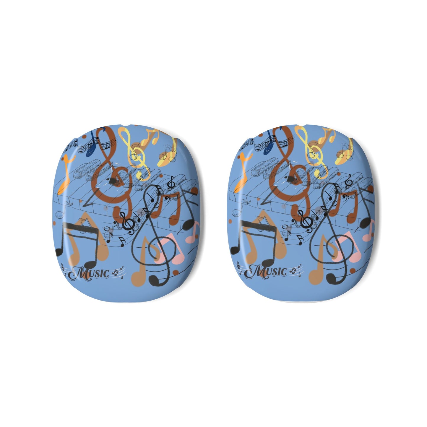 AirPods Max Case — Blue Music Notes Decorative Shell