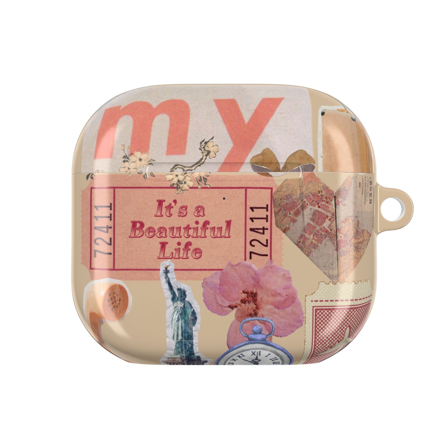 AirPod Case — "It's a Beautiful Life" Vintage Collage Protective Cover