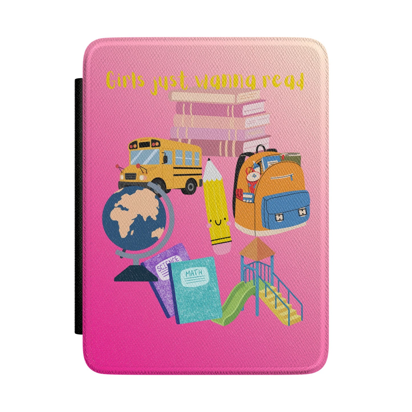 Kindle Case — 'Girls Just Wanna Read' Cute Schoolgirl Book Lover E-Reader Cover