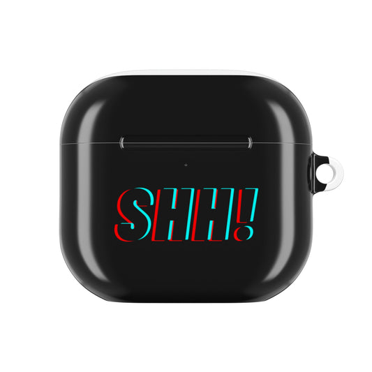 AirPod Case — 'SHH!' Retro 3D Text Silicone Cover