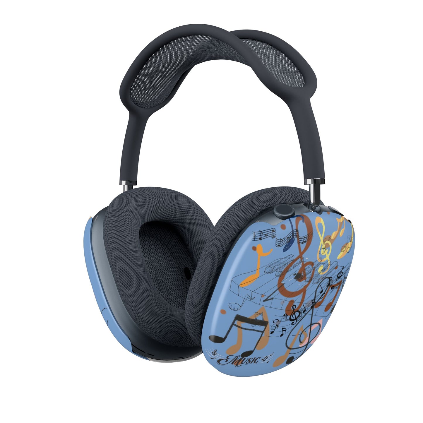 AirPods Max Case — Blue Music Notes Decorative Shell
