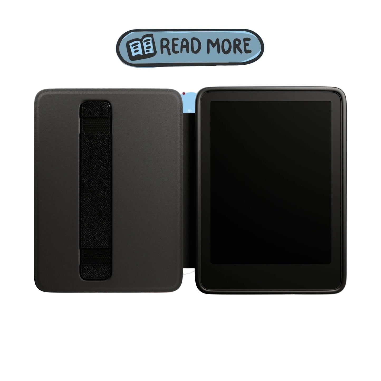 Kindle Case — 'Read More' Cute Bookworm E-Reader Cover (Take Care of Your Mind)