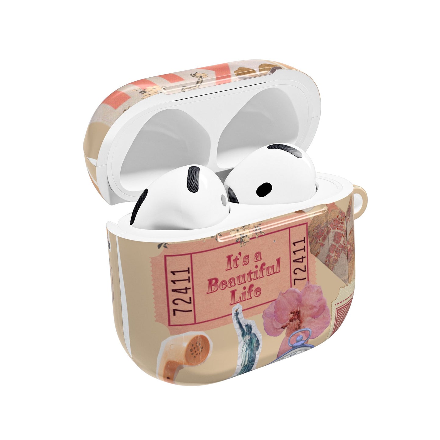 AirPod Case — "It's a Beautiful Life" Vintage Collage Protective Cover