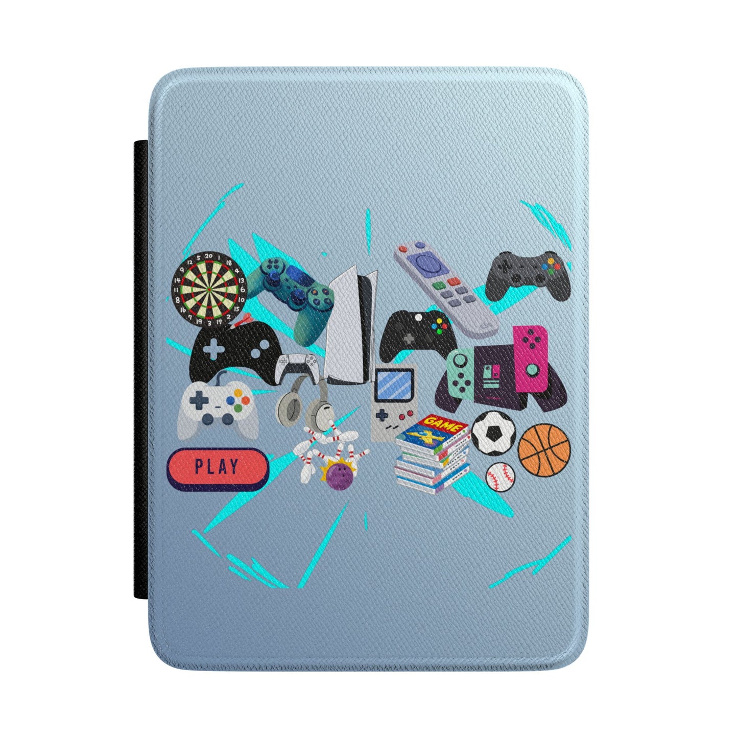 Gamer Gear Kindle Case — Play Controllers & Sports Icons E-Reader Sleeve