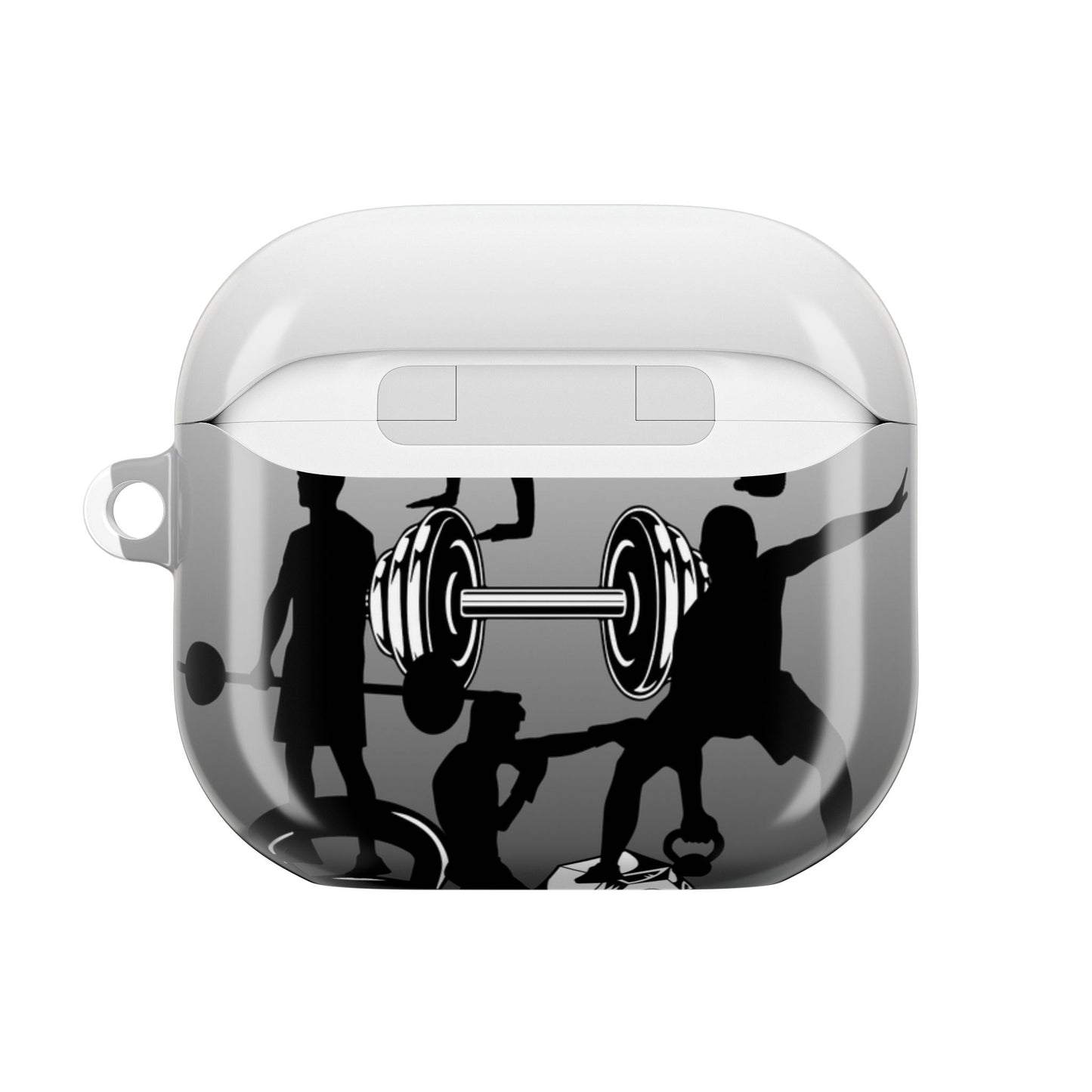 Workout Silhouette AirPod Case — Fitness Gym Weightlifting Design