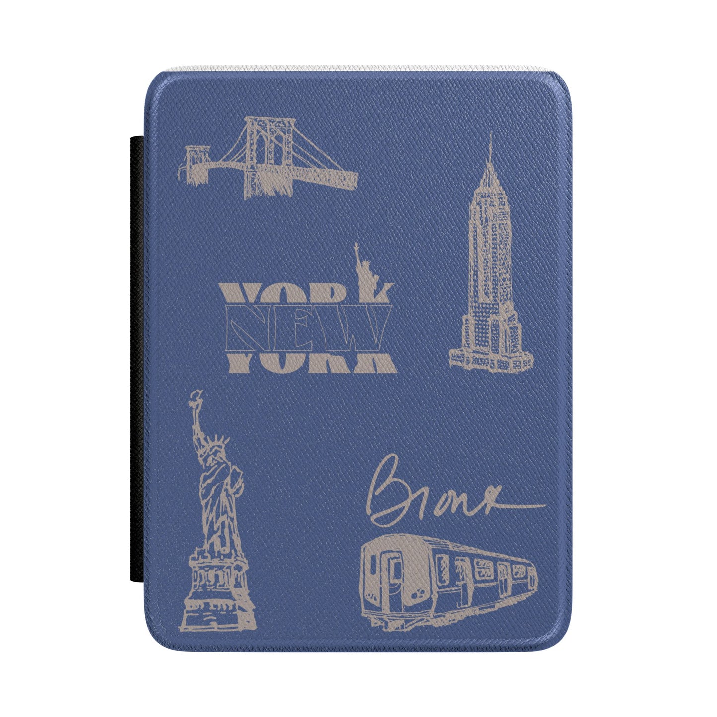 New York Sketch Kindle Case — Blue City Landmarks E-Reader Cover