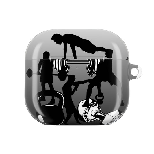 Workout Silhouette AirPod Case — Fitness Gym Weightlifting Design